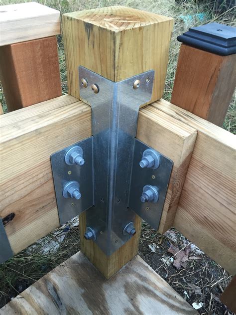 metal brackets for wood decks|brackets for deck mounted post.